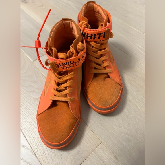 AUTHENTIC- OFF WHITE Men’s high top suede shoes size 41 - Picture 10 of 14